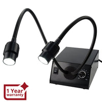 ILMI-208 Cold LED Dual Gooseneck Lights Microscope Illuminator with Dimmer, 6500K, Adjustable Brightness 100V~240V - Instrulife