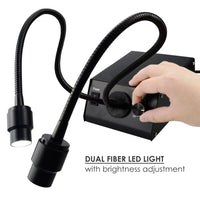 ILMI-208 Cold LED Dual Gooseneck Lights Microscope Illuminator with Dimmer, 6500K, Adjustable Brightness 100V~240V - Instrulife