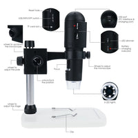 ILMI-55 Gain Express 1080P Full HD USB Wifi Digital Microscope 10x-220x Magnification for iOS/ Andriod/ PC with 6 LED, 3 Mega Pixels, Adjustable Focus, Handheld & Desktop Compatible Wireless Rechargeable - Instrulife