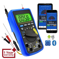 ILMU-212 Digital DMM Bluetooth Multimeter with iOS & Android Mobile App, AC DC voltage, AC DC current, Auto Range, Capacitance, Resistance, Frequency, Diode and Continuity Test, Duty Cycle, Temperature, Meter Tester - Instrulife