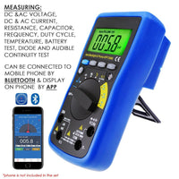 ILMU-212 Digital DMM Bluetooth Multimeter with iOS & Android Mobile App, AC DC voltage, AC DC current, Auto Range, Capacitance, Resistance, Frequency, Diode and Continuity Test, Duty Cycle, Temperature, Meter Tester - Instrulife