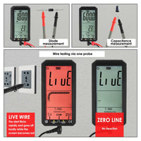 ILMU-318 Professional, 6000 Counts T-RMS Digital Multimeter for Electrical Measurement and Non-contact Voltage Detection, with Probes, Backlight, Flashlight and Protective Case - Instrulife