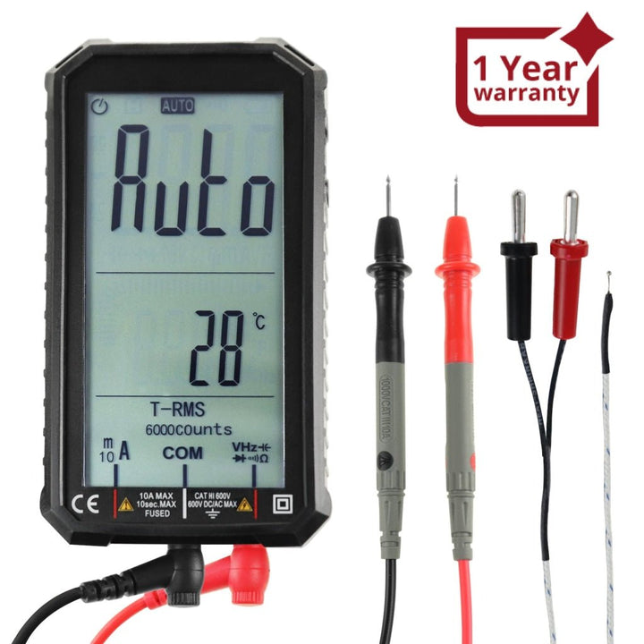 ILMU-318 Professional, 6000 Counts T-RMS Digital Multimeter for Electrical Measurement and Non-contact Voltage Detection, with Probes, Backlight, Flashlight and Protective Case - Instrulife