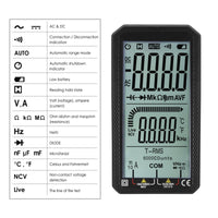 ILMU-318 Professional, 6000 Counts T-RMS Digital Multimeter for Electrical Measurement and Non-contact Voltage Detection, with Probes, Backlight, Flashlight and Protective Case - Instrulife