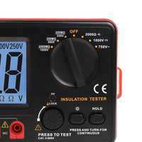 ILMU-351 Digital Insulation Tester Resistance Meter 250V / 500V / 1000V Output Voltage 750V AC Voltage Megohmmeter Large LCD Display with Blacklight and Buzzer Alarm - Instrulife