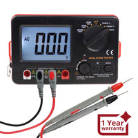 ILMU-351 Digital Insulation Tester Resistance Meter 250V / 500V / 1000V Output Voltage 750V AC Voltage Megohmmeter Large LCD Display with Blacklight and Buzzer Alarm - Instrulife
