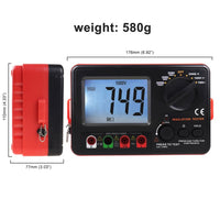 ILMU-351 Digital Insulation Tester Resistance Meter 250V / 500V / 1000V Output Voltage 750V AC Voltage Megohmmeter Large LCD Display with Blacklight and Buzzer Alarm - Instrulife