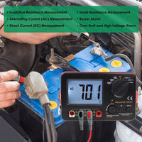 ILMU-351 Digital Insulation Tester Resistance Meter 250V / 500V / 1000V Output Voltage 750V AC Voltage Megohmmeter Large LCD Display with Blacklight and Buzzer Alarm - Instrulife