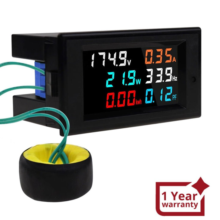 ILMU-361 Digital 6-in-1 AC Multi-Function Monitor AC Voltage and Current Frequency Factor Active Power Electricity Digital Colored Screen Display - Instrulife