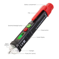 ILMU-363 Non-contact AC Voltage Detector Dual Range NCV Tester 12V-1000V / 48V-1000V Live and Null Wire Detection Electrical Tool Breakpoint Finder - Instrulife
