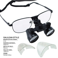 ILDL-768N 2.5x Magnification Dental Loupes, Galilean Style Nickel Alloy Frame, Dental Surgical Medical Binocular, 100mm Field of View+ 90mm Depth of Field+ 420mm Working Distance, Flip-Up Flexible Optical Glass Loupe Dentistry - Instrulife
