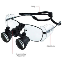 ILDL-768N 2.5x Magnification Dental Loupes, Galilean Style Nickel Alloy Frame, Dental Surgical Medical Binocular, 100mm Field of View+ 90mm Depth of Field+ 420mm Working Distance, Flip-Up Flexible Optical Glass Loupe Dentistry - Instrulife