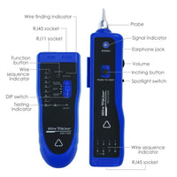 ILCT-710 Network Cable Testing Diagnostic Tool Kit Set- Ethernet LAN Cable Tester Wire Tracker Voltage Detector Punch Tool RJ45 RJ11 - Instrulife