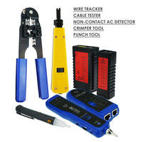 ILCT-710 Network Cable Testing Diagnostic Tool Kit Set- Ethernet LAN Cable Tester Wire Tracker Voltage Detector Punch Tool RJ45 RJ11 - Instrulife
