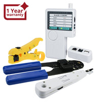 ILCT-711 Combo Set Network Cable Tester Tool Kit - Crimping Crimper Tool Punch Down Tool Wire Stripper Cutter, RJ45 RJ11 USB BNC Flat UTP Cat5 Cat6 Coax cable Stripping Universal Tool - Instrulife