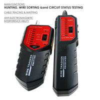 ILCT-712 RJ45 RJ11 BNC Wire Tracker Locator - Wire Sorting Hunting Circuit Status Checking Tracing STP UTP Network Telephone Coax Cable Tester Finder with Complete AC interference Rejection Error Locator Cable Mapping - Instrulife