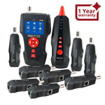 ILCT-182 Digital Cable Tester Wire Tracker RJ45 RJ11 BNC Cable Length, with FREE TF Card, Handheld Tester with 8 Remote Identifier PoE PING Data Storage Function and Port Flash - Instrulife