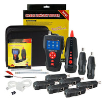 ILCT-182 Digital Cable Tester Wire Tracker RJ45 RJ11 BNC Cable Length, with FREE TF Card, Handheld Tester with 8 Remote Identifier PoE PING Data Storage Function and Port Flash - Instrulife