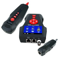ILCT-182 Digital Cable Tester Wire Tracker RJ45 RJ11 BNC Cable Length, with FREE TF Card, Handheld Tester with 8 Remote Identifier PoE PING Data Storage Function and Port Flash - Instrulife