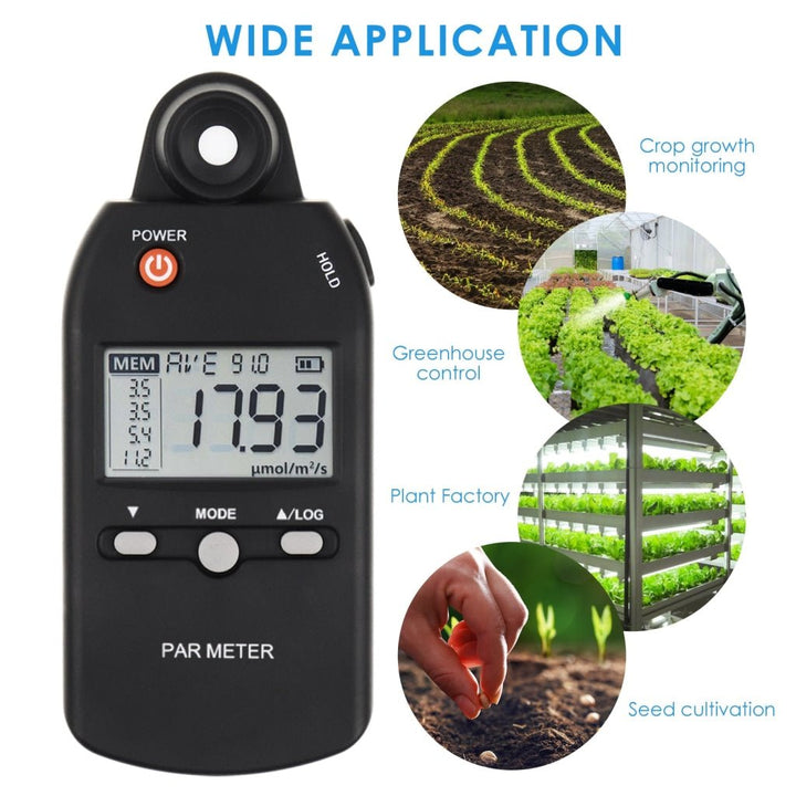 ILLX-355 Light PAR Meter Advanced Quantum Sensor Measure Grow Light Intensity Lux Meter PPFD Tester for Indoor and Outdoor Plant Photosynthetic Activity - Instrulife