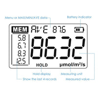 ILLX-355 Light PAR Meter Advanced Quantum Sensor Measure Grow Light Intensity Lux Meter PPFD Tester for Indoor and Outdoor Plant Photosynthetic Activity - Instrulife