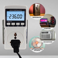 ILPM-282 Digital Power Meter Wattmeter Energy Consumption Meter Watt Voltage Current Frequency Electricity Usage Monitor Plug-in Socket Design - Instrulife