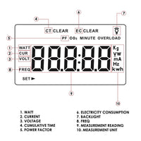ILPM-282 Digital Power Meter Wattmeter Energy Consumption Meter Watt Voltage Current Frequency Electricity Usage Monitor Plug-in Socket Design - Instrulife