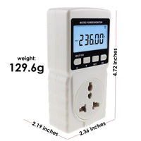 ILPM-282 Digital Power Meter Wattmeter Energy Consumption Meter Watt Voltage Current Frequency Electricity Usage Monitor Plug-in Socket Design - Instrulife