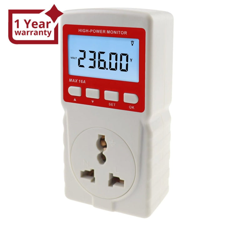 ILPM-283 Digital Power Meter Electricity Usage Monitor Watt Voltage Tester Electrical High Power Consumption Monitoring Measuring Analyzer Socket Outlet - Instrulife