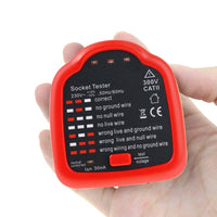 ILPM-348 Handheld Outlet Tester Polarity Detector with LED Light Test Result Indicator Socket Tester Power Socket Wiring Tool for GFCI Trip Current Standard Outlets Receptacles - Instrulife