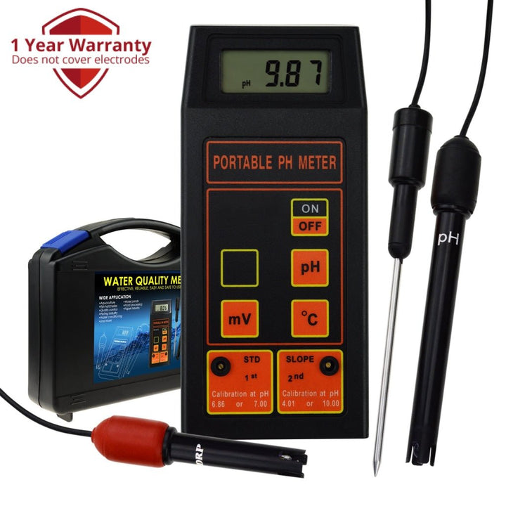 ILWQ-151 Digital pH / ORP mV / Temperature Meter Water Quality Tester with ATC Replaceable pH ORP Electrode Detachable Temperature Probe for Aquarium, Laboratory Test, Hydroponics Water Testing Tool - Instrulife