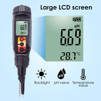 ILWQ-08 Digital Food PH Soil Meter w/ Temperature Measure Acidity Tester for Dough Meat Cheese Bread Fruit High Precision with ATC - Instrulife