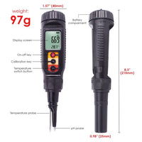 ILWQ-08 Digital Food PH Soil Meter w/ Temperature Measure Acidity Tester for Dough Meat Cheese Bread Fruit High Precision with ATC - Instrulife