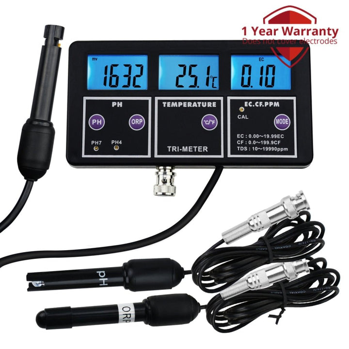ILWQ-233 6 in 1 Professional Multi-parameter pH/ ORP/ EC/ CF/ TDS PPM/ Temperature Combo Testing Meter, Digital Multi-function Water Quality Monitor Tester - Instrulife