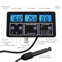 ILWQ-233 6 in 1 Professional Multi-parameter pH/ ORP/ EC/ CF/ TDS PPM/ Temperature Combo Testing Meter, Digital Multi-function Water Quality Monitor Tester - Instrulife