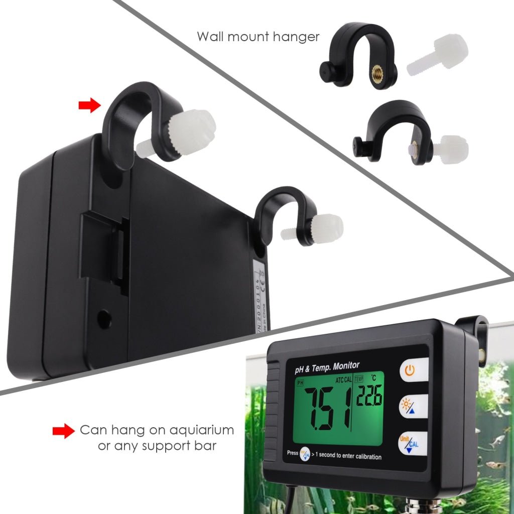 Monity Fish ILWQ-295 2-in-1 Combo pH & Temperature Meter Fish Tank Monitor ...