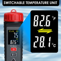 ILWQ-443 Digital Pentype pH Meter High Accuracy Colored Screen | Red Backlight Alarm | 3-Point Calibration with Temperature Measurement ATC Function for Liquids in Laboratory Food and Medicine Industry - Instrulife