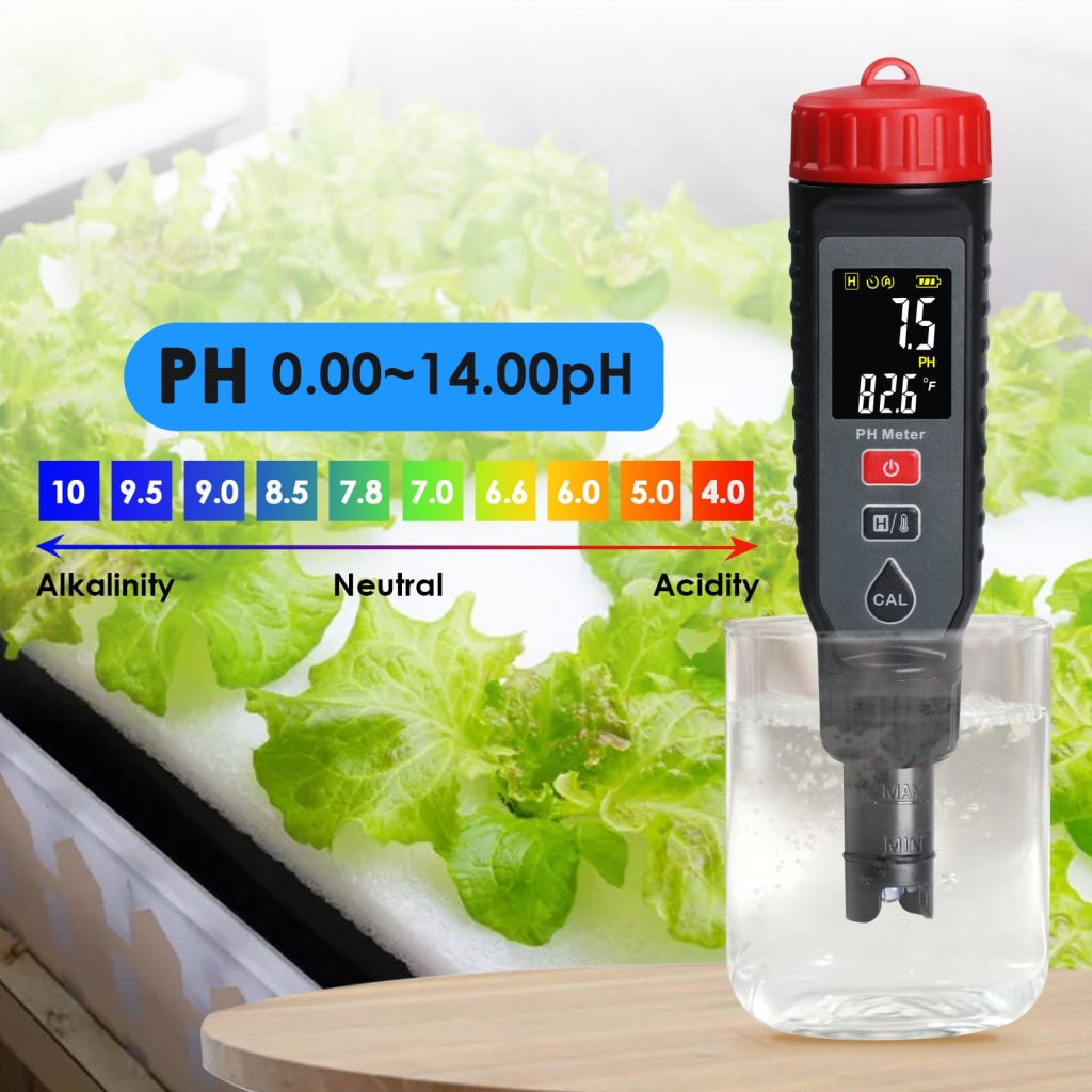 ILWQ-443 Digital Pentype pH Meter High Accuracy Colored Screen | Red Backlight Alarm | 3-Point Calibration with Temperature Measurement ATC Function for Liquids in Laboratory Food and Medicine Industry - Instrulife