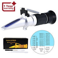 ILRE-66 3-in-1 Automotive Battery Antifreeze Refractometer, -60~0°C Ethylene/ -50~0°C Propylene Glycol/ 1.100-1.400 Battery Fluids Specific Gravity, Battery Charge Test Cooling System Coolant Freezing Point - Instrulife