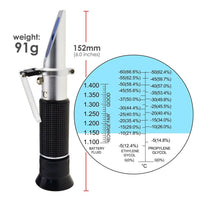 ILRE-66 3-in-1 Automotive Battery Antifreeze Refractometer, -60~0°C Ethylene/ -50~0°C Propylene Glycol/ 1.100-1.400 Battery Fluids Specific Gravity, Battery Charge Test Cooling System Coolant Freezing Point - Instrulife