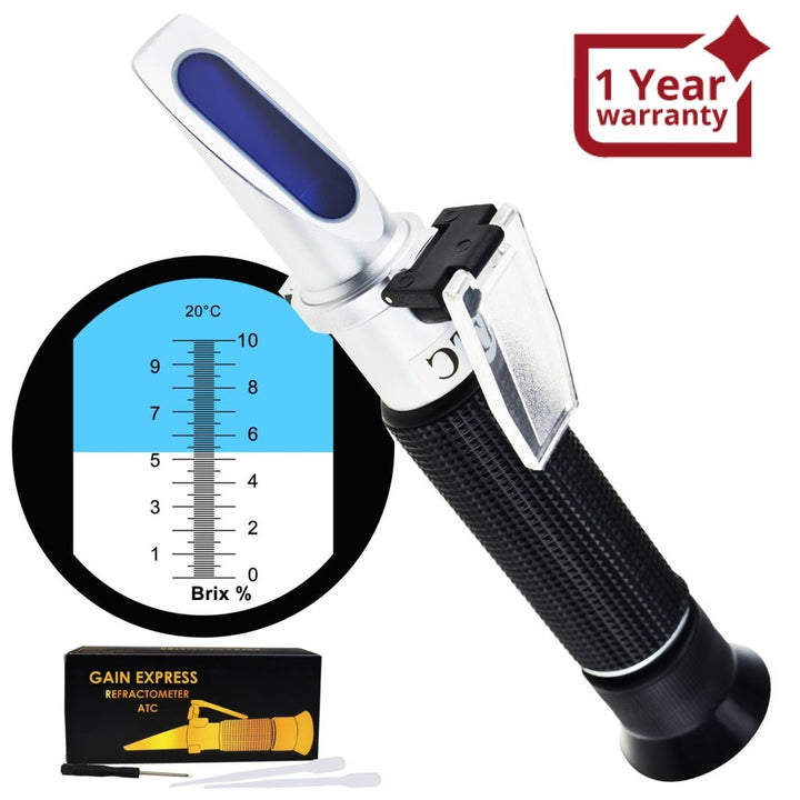 ILRE-72 0-10% Brix Refractometer with ATC Low-Concentrated Sugar Content Solutions Accuracy 0.1% Maple Sap Cutting Liquid CNC Maple Syrup Makers Tea - Instrulife