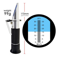 ILRE-78 0-32% Brix Refractometer ATC High-Concentrated Sugar Solution Content Test Tool 0.2% Division, Homebrew Tester Meter, Brandy Beer Fruits Vegetables Juices Soft Drinks - Instrulife