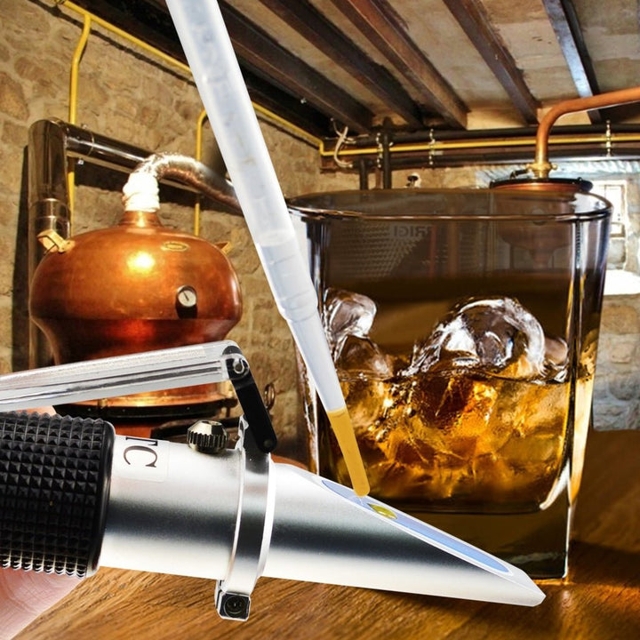 ILRE-69 Handheld 0-32% Brix Refractometer with ATC, 0-140°Oe, 0-27KMW/Babo, Oechsle, for brandy, beer worth - Instrulife