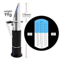 ILRE-69 Handheld 0-32% Brix Refractometer with ATC, 0-140°Oe, 0-27KMW/Babo, Oechsle, for brandy, beer worth - Instrulife