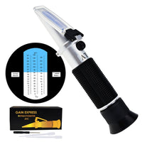 ILRE-69 Handheld 0-32% Brix Refractometer with ATC, 0-140°Oe, 0-27KMW/Babo, Oechsle, for brandy, beer worth - Instrulife