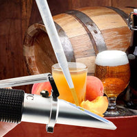 ILRE-74 Beer Brix & Specific Gravity Refractometer with ATC Optic Dual Scale 0~32% Brix 1.000-1.130 SG Wine Wort Making Beer Brewing Fruit Juice Hops Sugar Homebrew Kit - Instrulife
