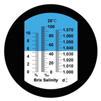 ILRE-68 Tri-Scale Refractometer ATC Brix 0-10%/ Salinity 0-100PPT/ Specific Gravity 1.000-1.070, for Saltwater Brackish Marine Reef Tank Salt Sea Water Hydroponic Aquarium Control Monitoring - Instrulife
