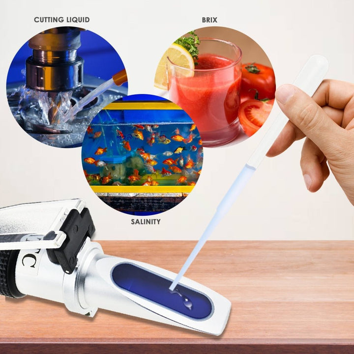 ILRE-68 Tri-Scale Refractometer ATC Brix 0-10%/ Salinity 0-100PPT/ Specific Gravity 1.000-1.070, for Saltwater Brackish Marine Reef Tank Salt Sea Water Hydroponic Aquarium Control Monitoring - Instrulife