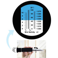 ILRE-68 Tri-Scale Refractometer ATC Brix 0-10%/ Salinity 0-100PPT/ Specific Gravity 1.000-1.070, for Saltwater Brackish Marine Reef Tank Salt Sea Water Hydroponic Aquarium Control Monitoring - Instrulife