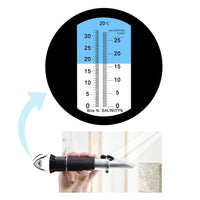 ILRE-67 2-in-1 Brix Salinity Refractometer Dual Scale 0-32% Brix & 0-28% Salinity with ATC Sodium Chloride in Food Salt Seawater Brine Beer fruits Cutting Liquid - Instrulife